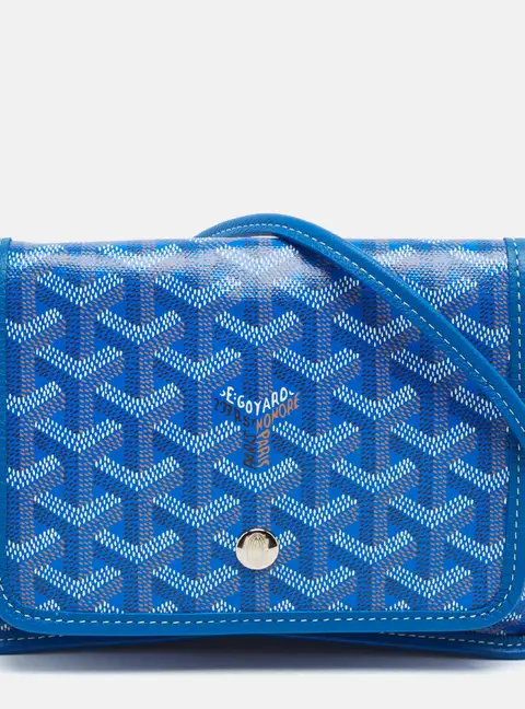 Goyard Plumet Blue Goyardine Coated Canvas and Leather Crossbody Bag