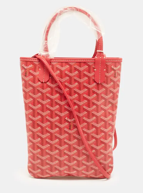 Goyard Poitiers PM Fuchsia Goyardine Coated Canvas and Leather Tote