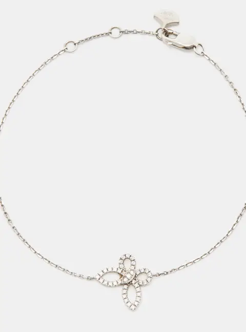 Graff Mini Butterfly Silhouette Diamond 18k White Gold Bracelet
