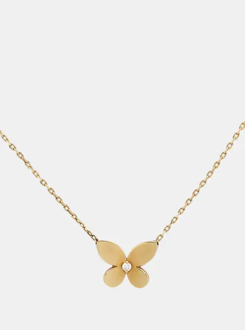 Graff Butterfly Diamond 18k Yellow Gold Necklaces
