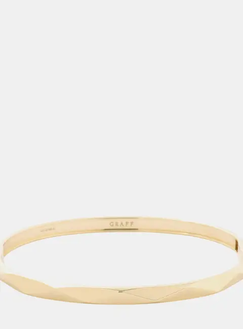Graff Lawrence Signature 18K Yellow Gold Bangle Size 16