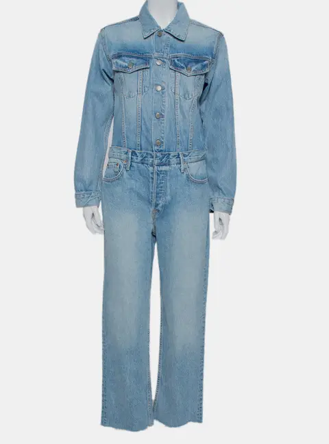 Grlfrnd Blue Denim Sloane Jumpsuit M