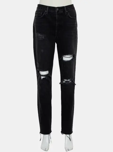 Grlfrnd Black Denim Distressed Skinny Karolina Jeans M