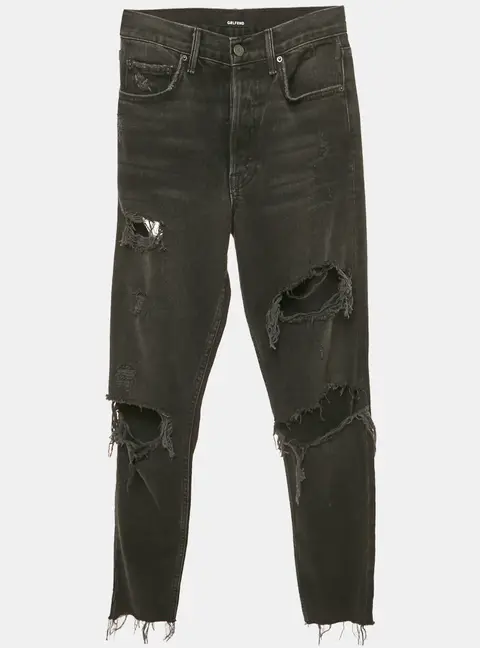 Grlfrnd Black Denim Ripped Skinny Karolina Jeans M Waist 27"