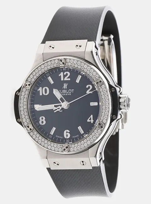 Hublot Black Big Bang 361.SX.1270.RX.1104 Stainless Steel Diamond Quartz Women's Wristwatch 38mm