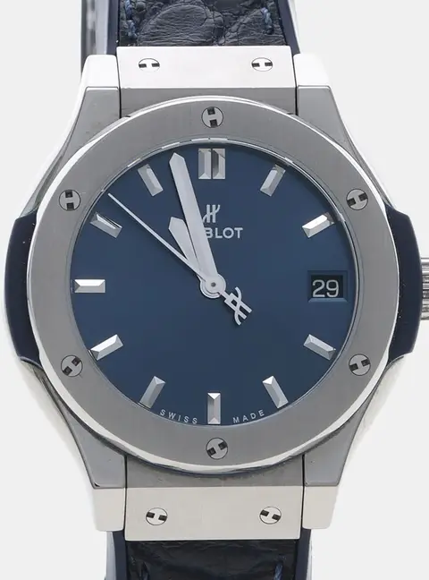 Hublot Classic Fusion Blue Titanium Quartz Women's Wristwatch 33 mm