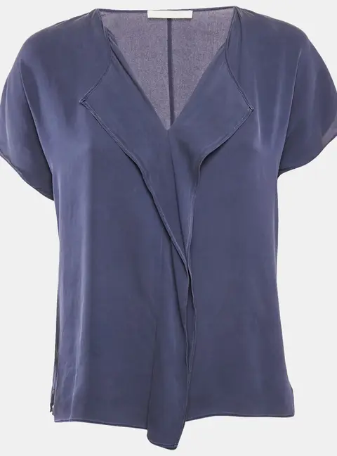 Hugo Boss Blue Silk Loose Fit Top S