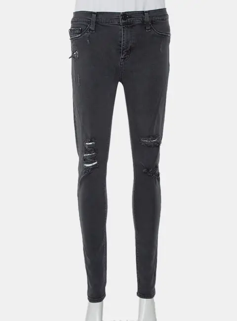 Hudson Dark Grey Denim Distressed Super Skinny Nico Jeans M