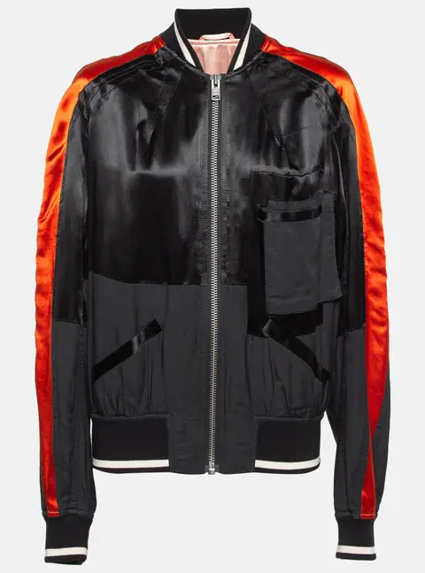 Haider Ackermann Black Satin Bomber Jacket S