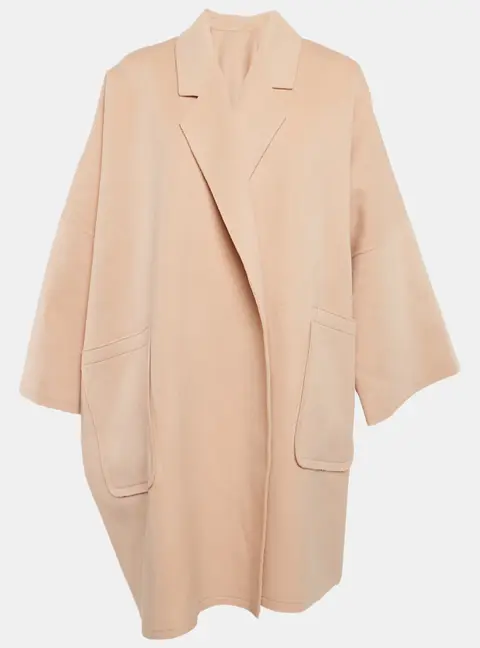 Helmut Lang Pink Wool Open Front Mid-Length Coat XS