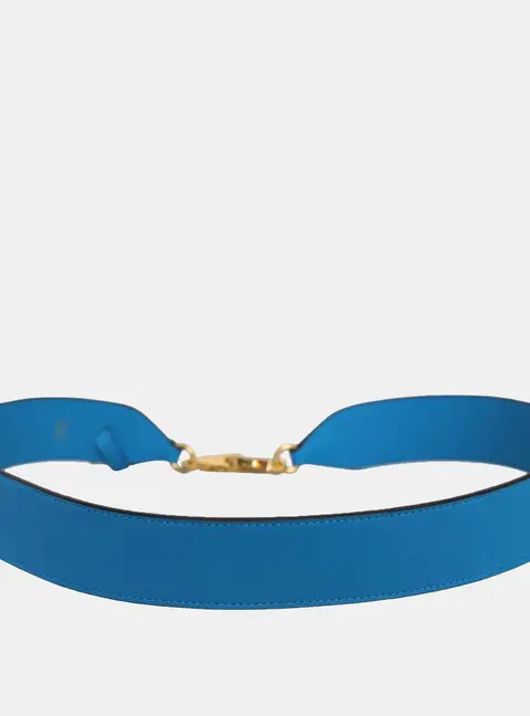 Hermes Blue Zanzibar Swift Leather Swift Etiquette Bag Strap