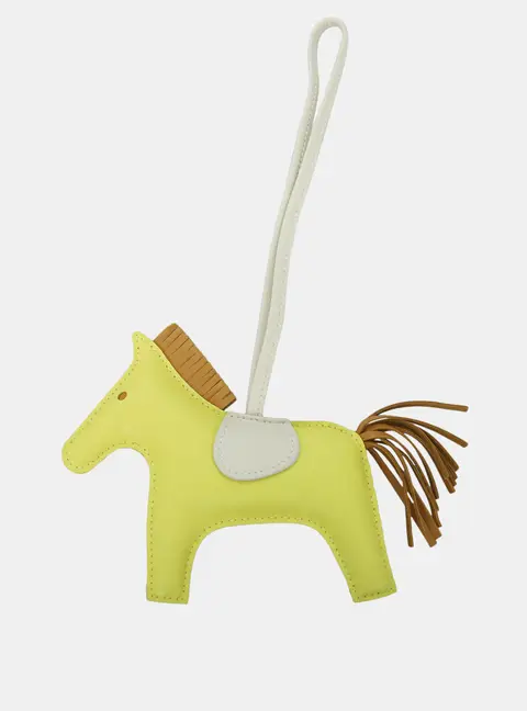 Hermes Leather Yellow Rodeo MM Charm