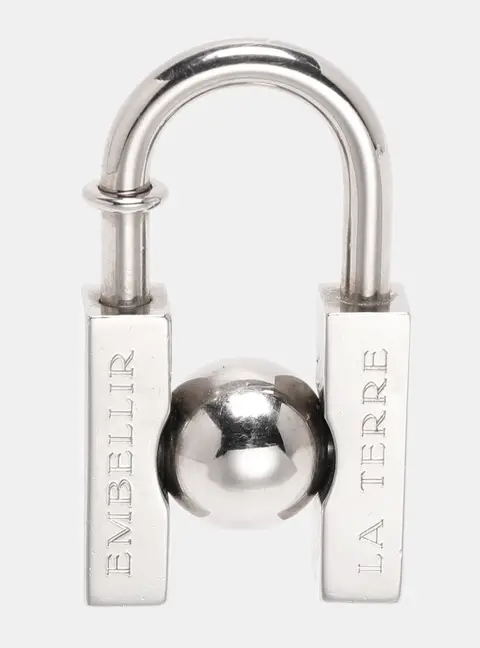 Herm&egrave;s Silver Tone Hardware Cadena Lock Charm