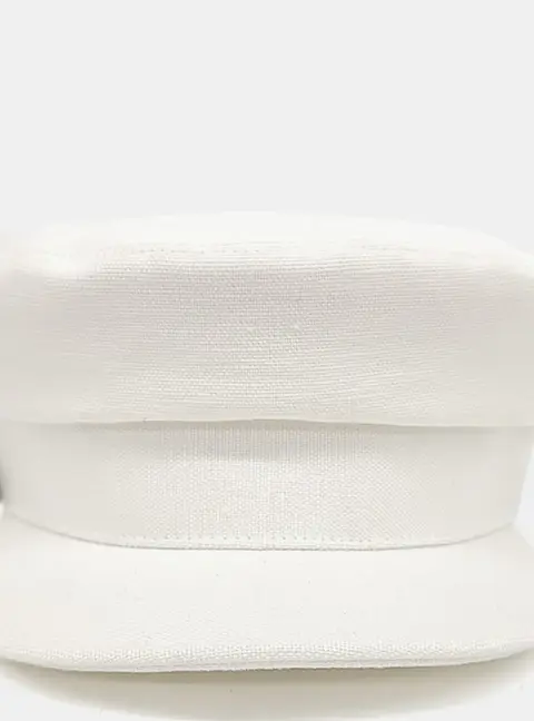 Hermes White Fabric Hunting Cap