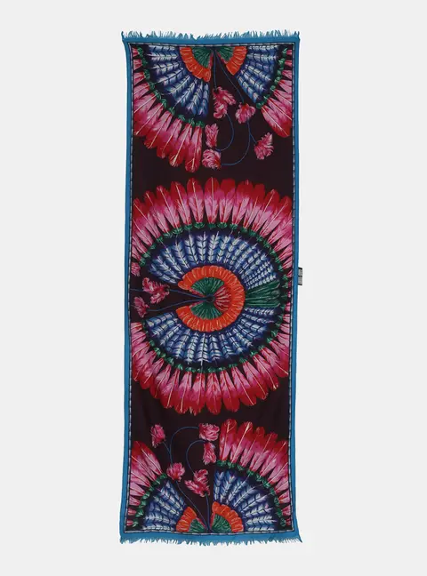 Hermes Multicolor Silk Fringe Scarf