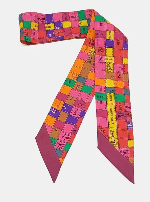Hermes Multicolor twilly scarf