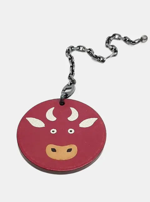 Hermes Silver Chain Bull Bag Charm