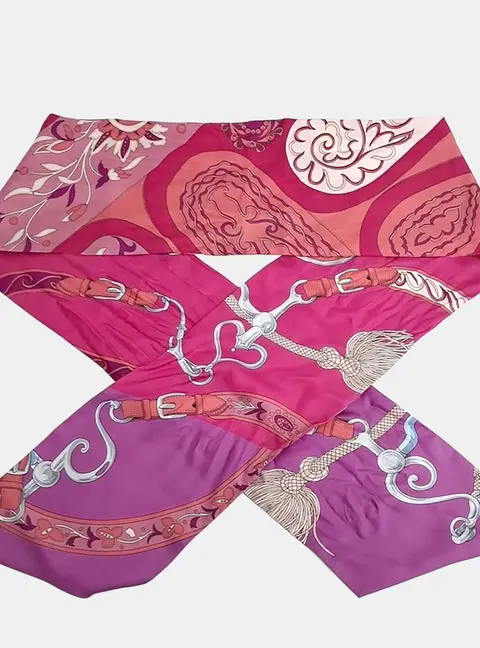 Hermes Maxi Twilly Multicolor Silk Scarf