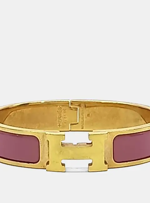 Hermes Gold Plated Enamel Clickash