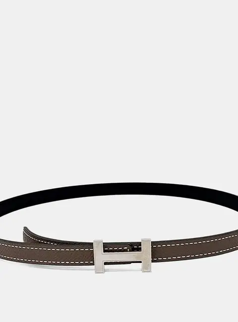 Hermes H Reversible Brown Leather Belt