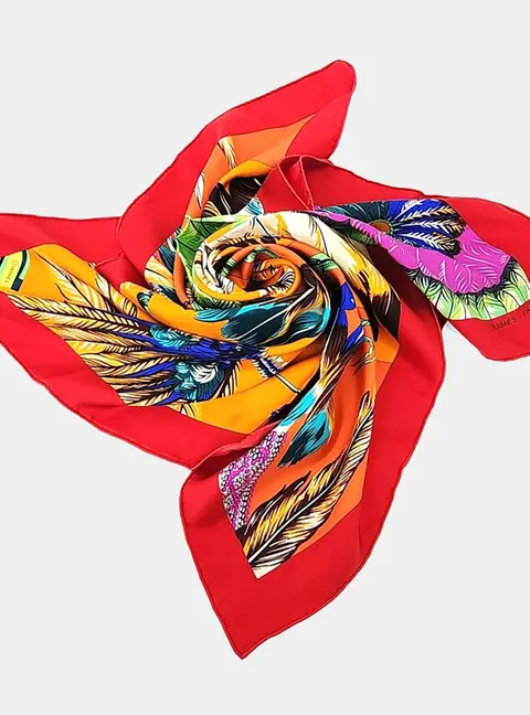 Hermes silk orange scarf