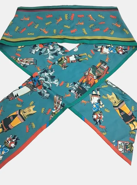 Hermes Silk Multicolor Maxi Twilly Scarf