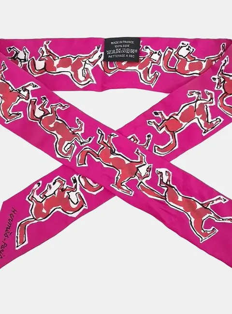 Hermes Pink Silk Twilly