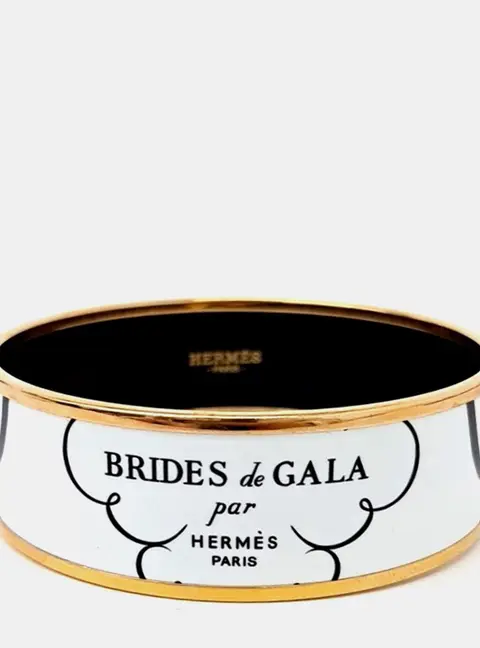 Hermes Brides de Gala Gold Enamel Bangle
