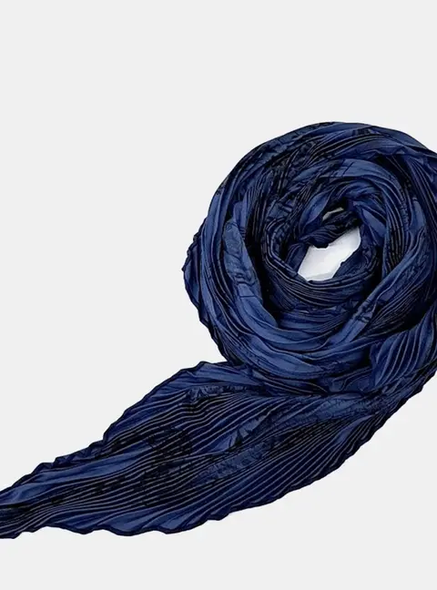 Hermes silk blue pleated scarf