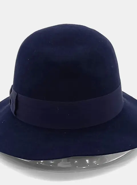 Hermes Navy Blue Cotton, Felt, Viscose fedora