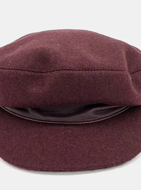 Hermes Wool Burgundy hat