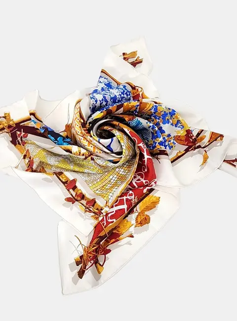 Hermes Multicolor Silk Scarf