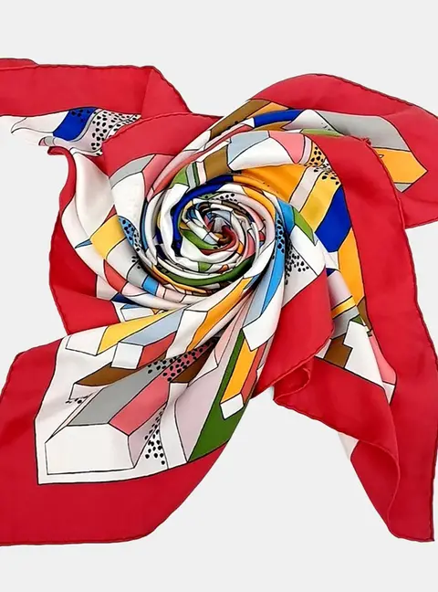 Hermes Multicolor Silk Scarf