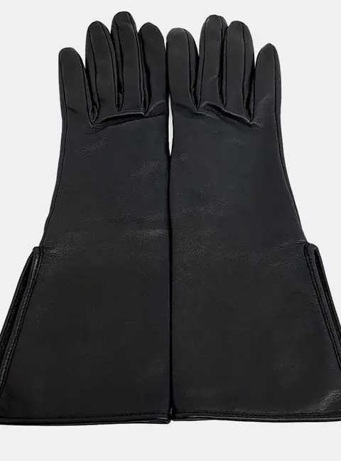 Hermes Leather Black Gloves