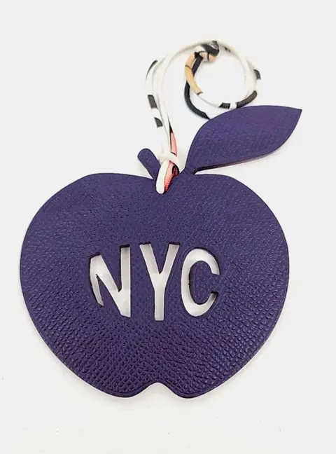 Hermes Petit H Petit Hache Purple Leather Bag Charm