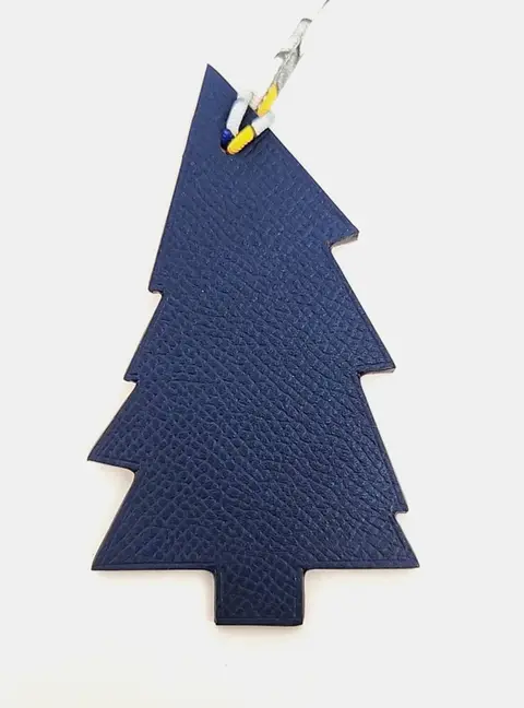 Hermes Petit H Petit Hache Blue Leather Bag Charm