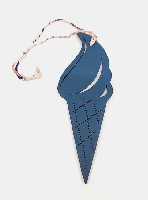 Hermes Petit H Petit Hache Blue Leather Bag Charm
