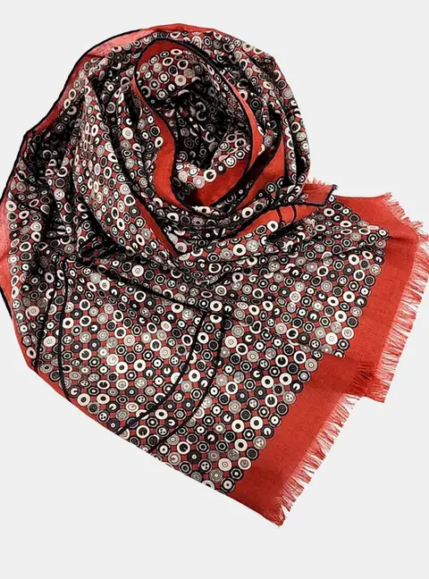 Hermes Brown Cashmere, Silk Scarf
