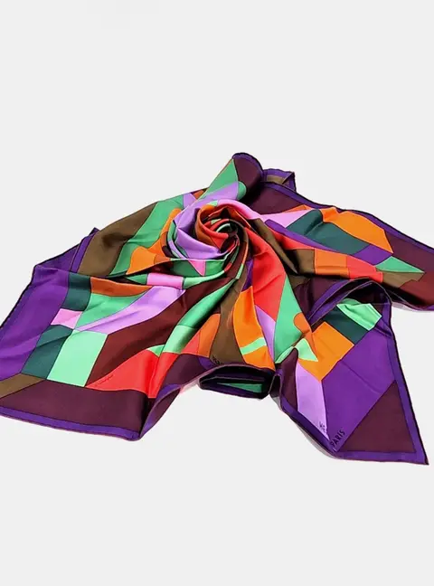 Hermes Perspective Cavali&egrave;re Multicolor Silk Scarf