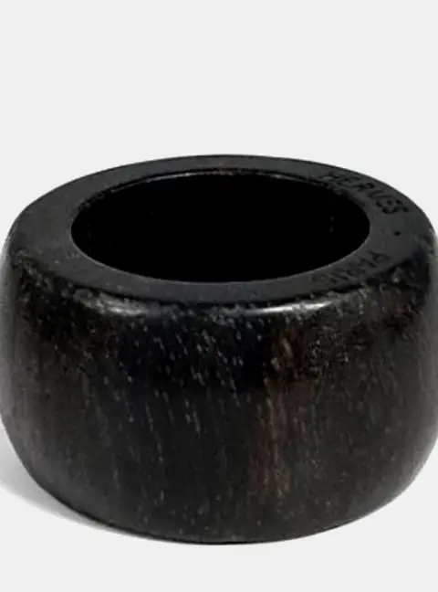 Hermes Black/Brown Wood Scarf Ring