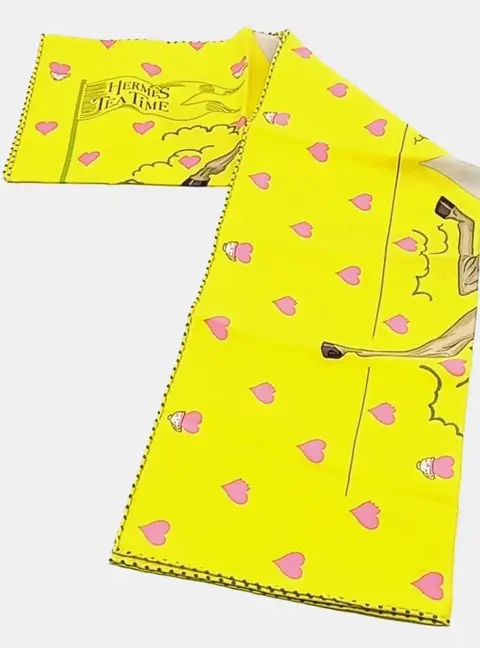 Hermes Silk Yellow Scarf