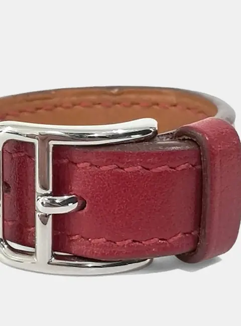 Hermes Leather Red Scarf Ring