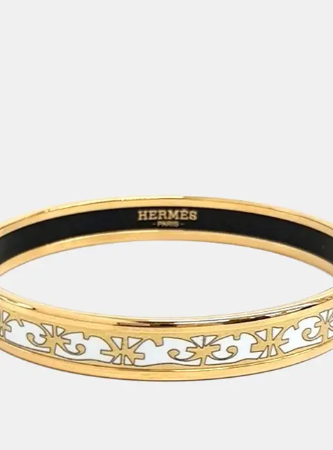 Hermes Balcons du Guadalquivir Gold Plated Narrow Bangle Bracelet