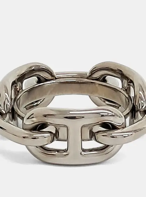 Hermes Silver Scarf Ring