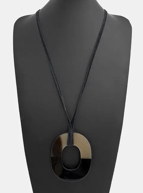 Hermes Black, Brown Horn Necklace