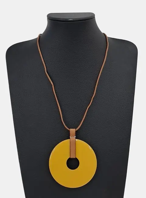 Hermes Brown, Orange Horn Necklace