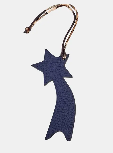 Hermes Navy Blue Leather Petit H Petit Hache Bag charm