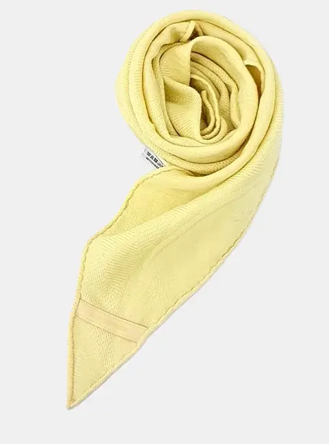 Hermes Cashmere Silk Yellow Rosangi Scarf
