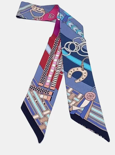 Hermes Multicolor Twilly Scarf