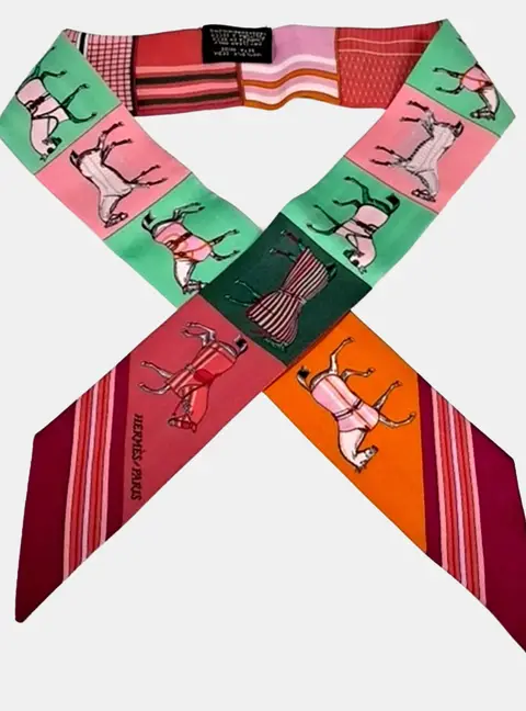 Hermes Silk Mulitcolor Twilly Scarf